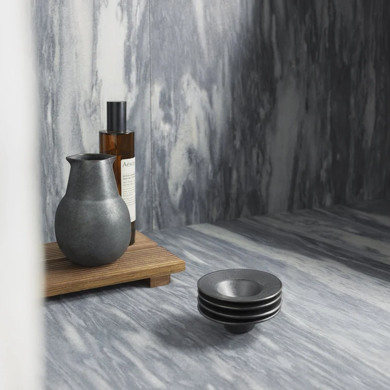 Fauskemarmor gråblå slipad