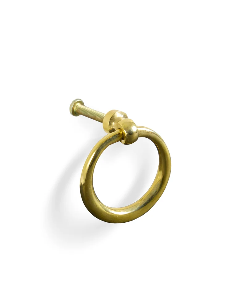 Möbelbeslag - Schatullhandtag mässing ring