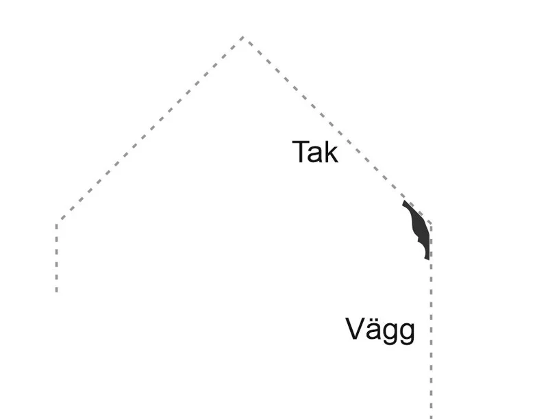 Taklist för snedtak 135% - Svanhals 21x95 mm