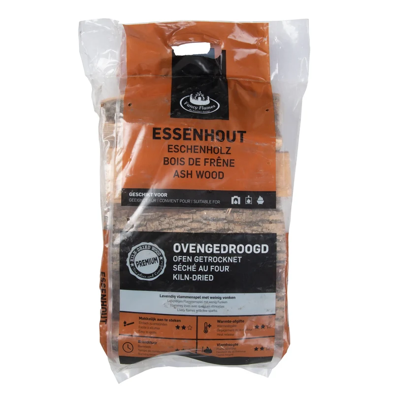 Essenhout in plastic zakken