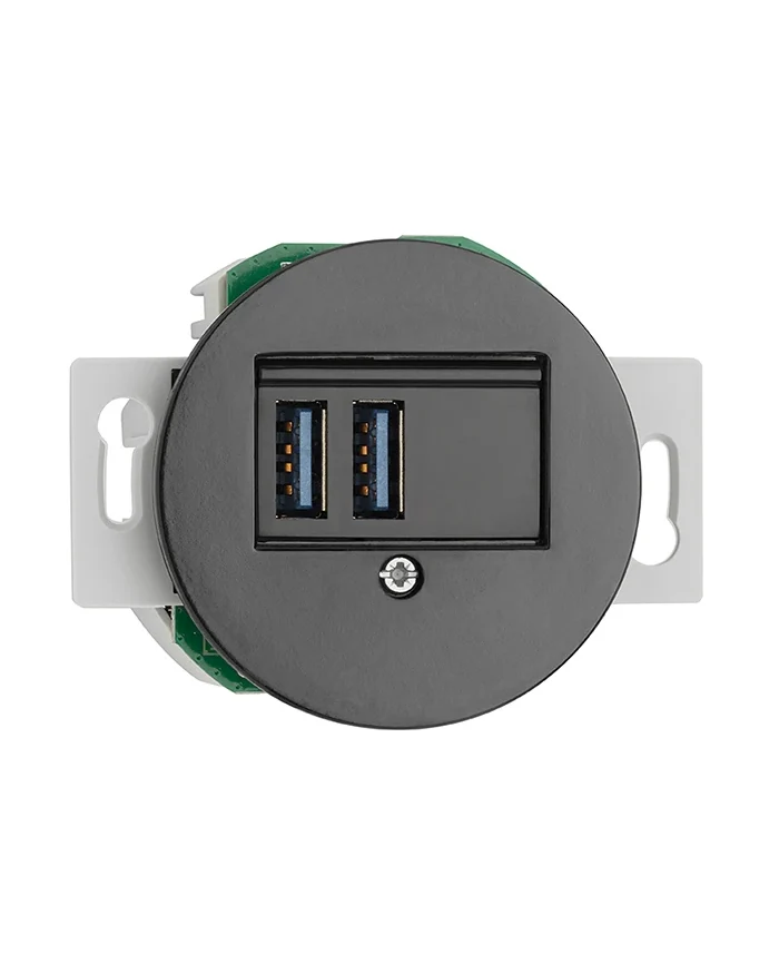 Insats USB-uttag svart porslin - THPG infällt