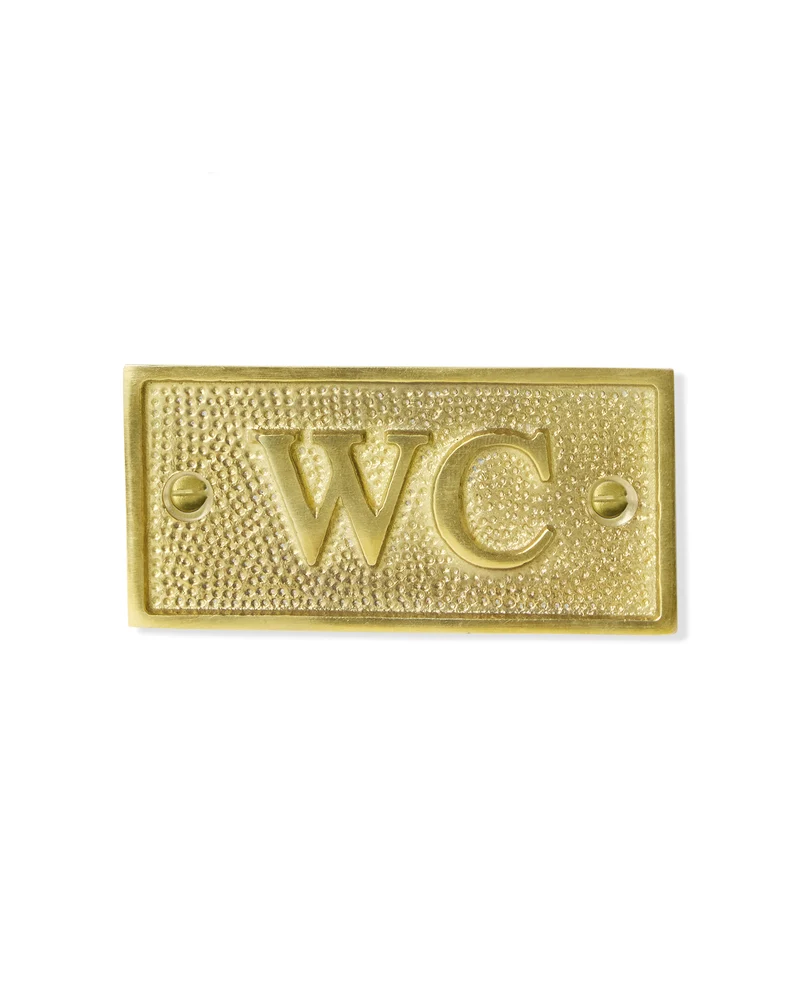 WC-skylt - Mässing