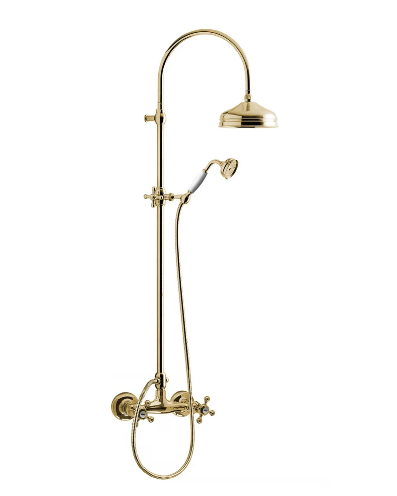 Duschset - Kensington retro gammaldags blandare, guld