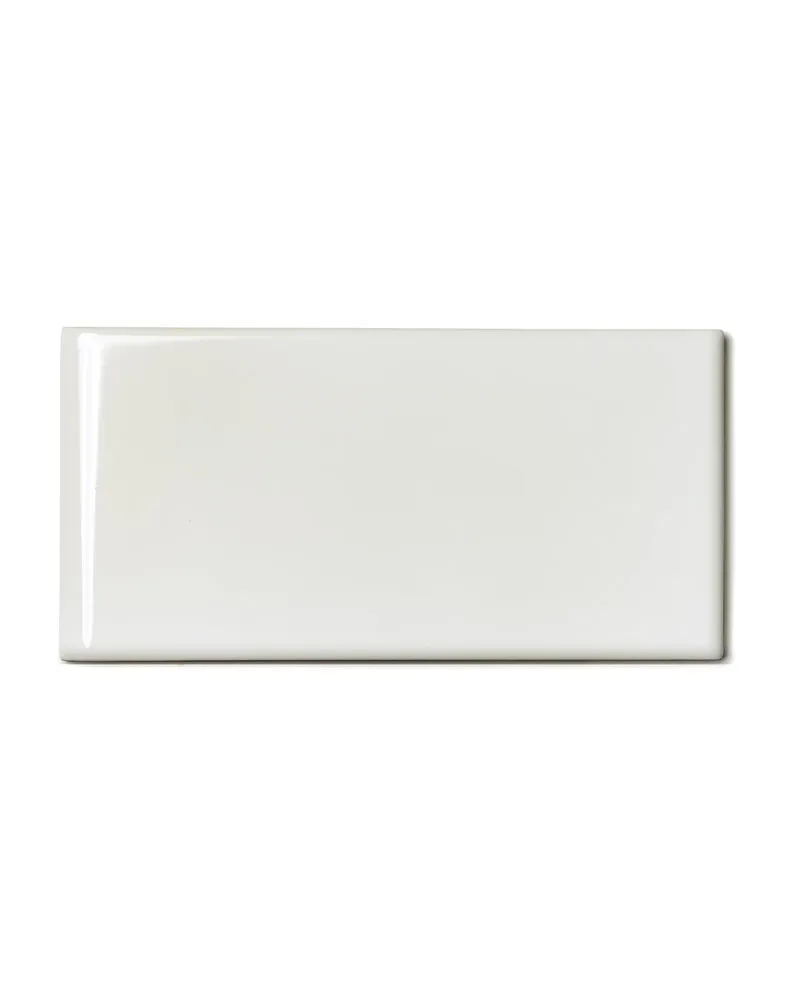 Kakel Victoria - 7,5 x 15 cm elfenbensvit bullnose kortsida