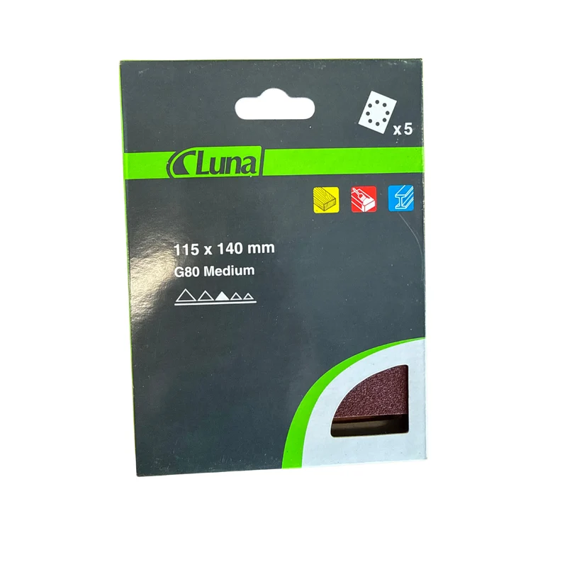 Slippapper Luna 115x140 mm G80 Medium - 5-pack för Multislip