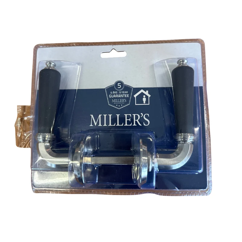 Innerdörrhandtag Millers Mattborstad Nickel/Svart - 1033-MN1-SB