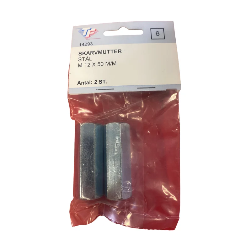 Skarvmutter Stål M12x50 mm - 2 st