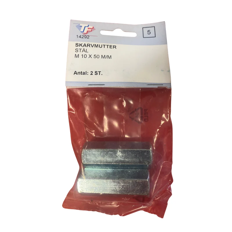 Skarvmutter Stål M10x50 mm - 2 st