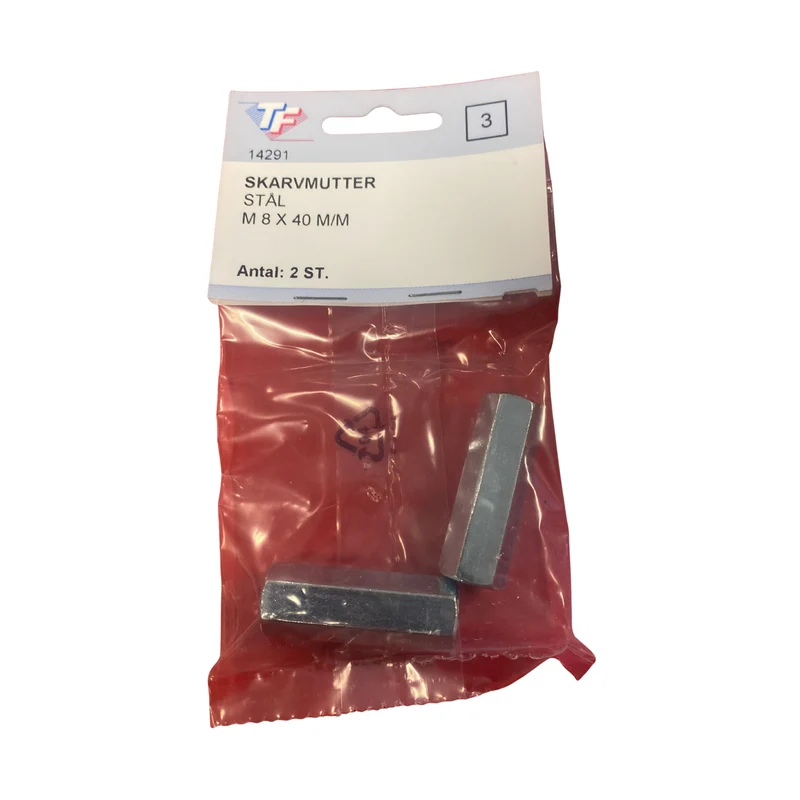 Skarvmutter Stål M8x40 mm - 2 st