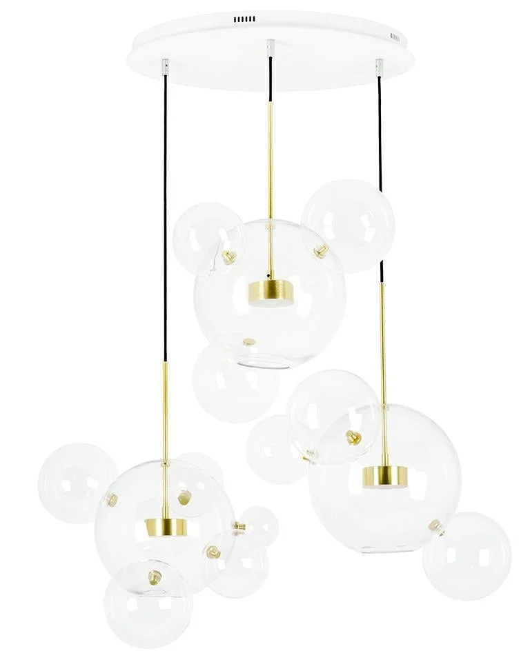 MOOSEE hänglampa CAPRI DISC 3 guld - 180 LED, aluminium, glas