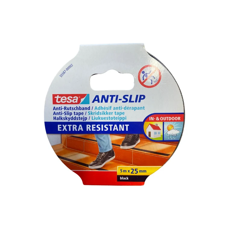 Halkskyddstejp Tesa Anti-Slip Extra Resistant Svart 5m x 25mm