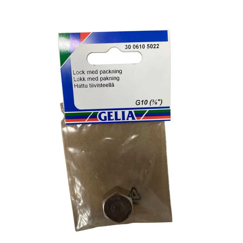 Lock med packning G10 (3/8") GELIA invändig gänga