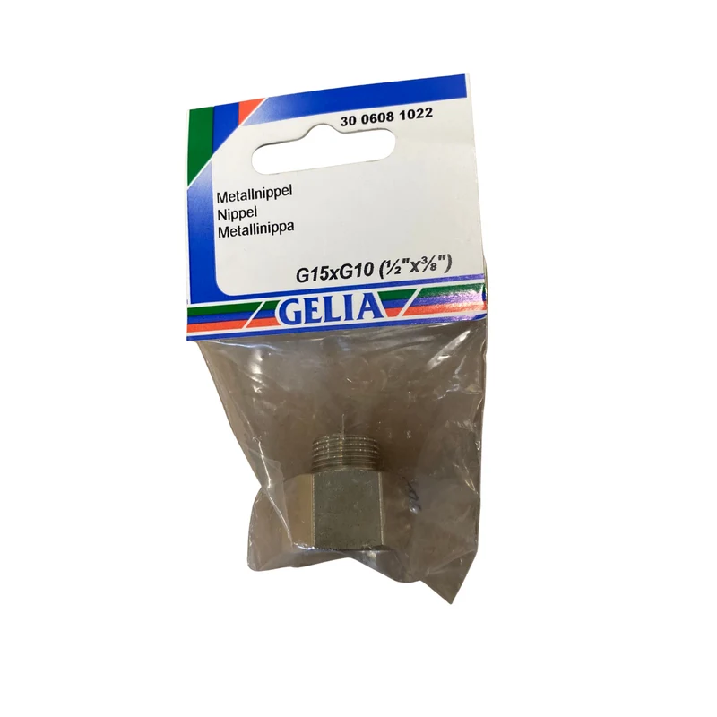 Metallnippel G15xG10 GELIA invändig/utvändig gänga