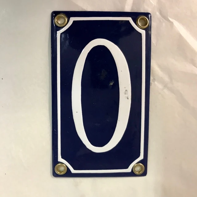 Emaljskylt Nr 0