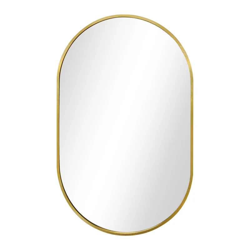 Sofie - Spegel oval med ram i mässing/guld 50 x 80 cm