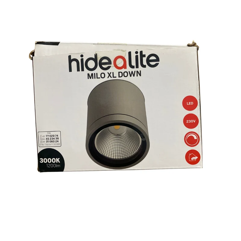 Takarmatur Utanpåliggande Dikt Tak Grå HIDEALITE Milo XL Down – LED 3000K IP55