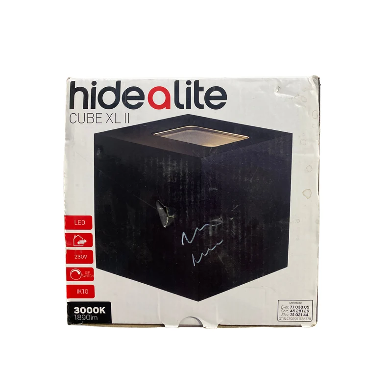Vägglampa Fasadbelysning Kub Antracit HIDEALITE Cube XL II – LED 3000K IK10 IP65