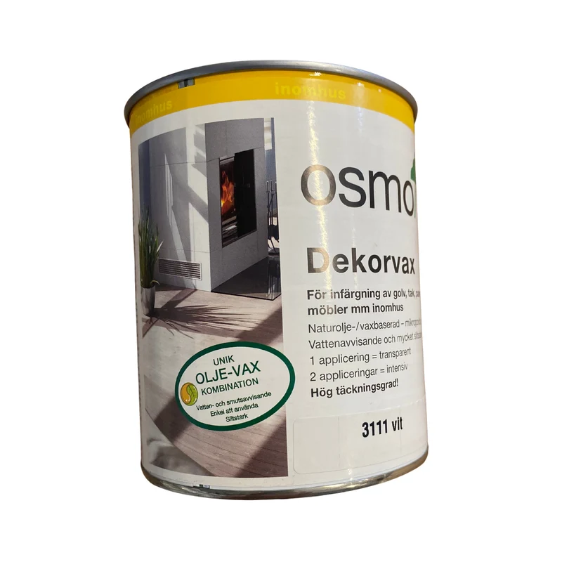 Dekorvax Infärgning Golv Tak Paneler Möbler Vit OSMO 3111 – 0,125 l