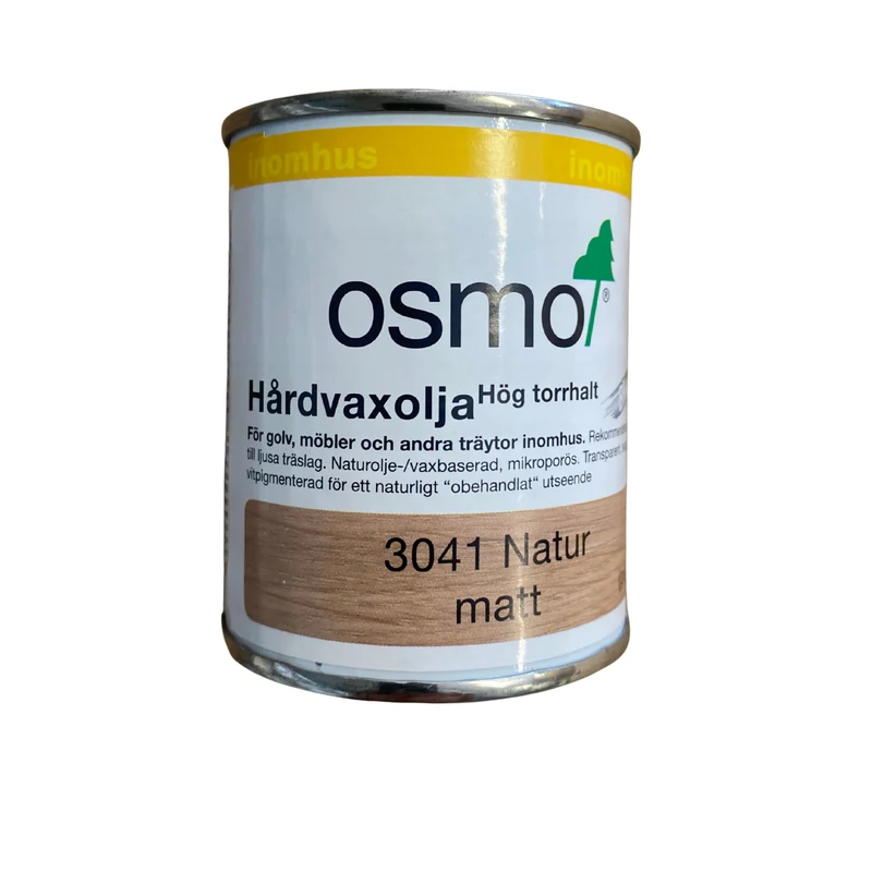 Hårdvaxolja Effekt Natur Matt OSMO 3041 Hög Torrhalt För Golv Möbler Träytor – 0,125 l