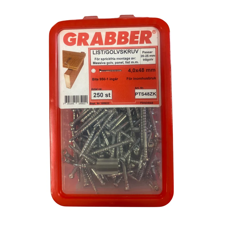 List-/Golvskruv Grabber PTS 4,0x48 mm Fyrkantsbits - 250 st