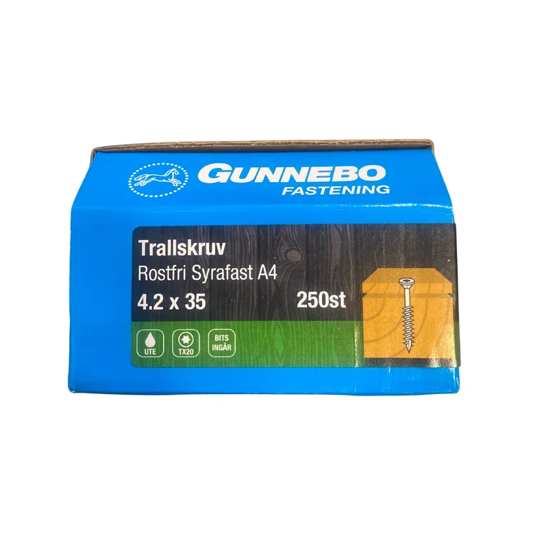 Trallskruv Rostfri Syrafast A4 4,2x35 mm TX20 - 250 st
