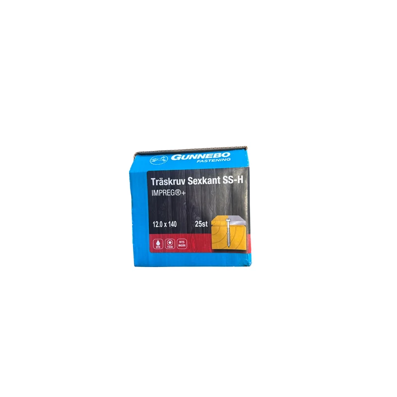 Träskruv Sexkant SS-H Impreg+ 12,0x140 mm TX40 Gunnebo - 25 st