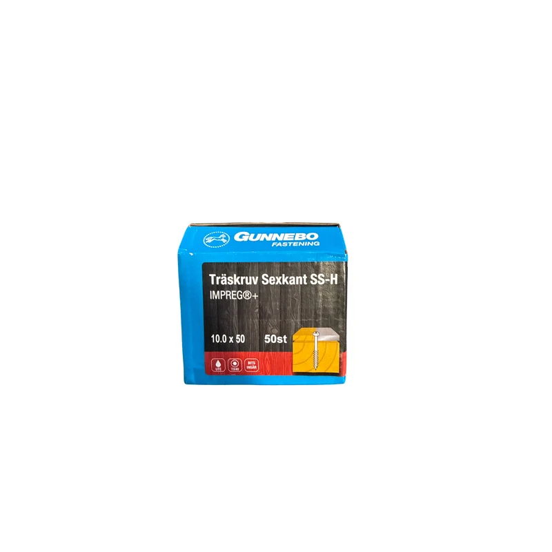 Träskruv Sexkant SS-H Impreg+ 10,0x50 mm TX40 Gunnebo - 50 st