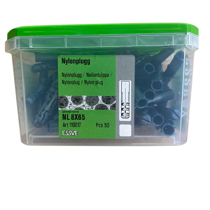 Nylonplugg NL 8x65 mm ESSVE för Lättbetong & Lättklinker 50-pack