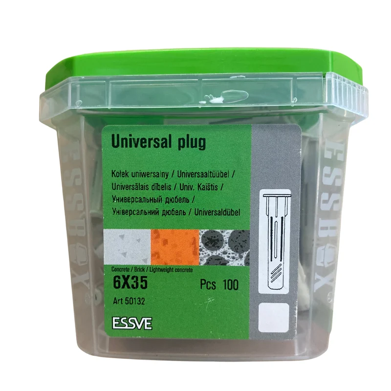 Universalplugg 6x35 mm ESSVE för Betong, Tegel & Lättbetong 100-pack