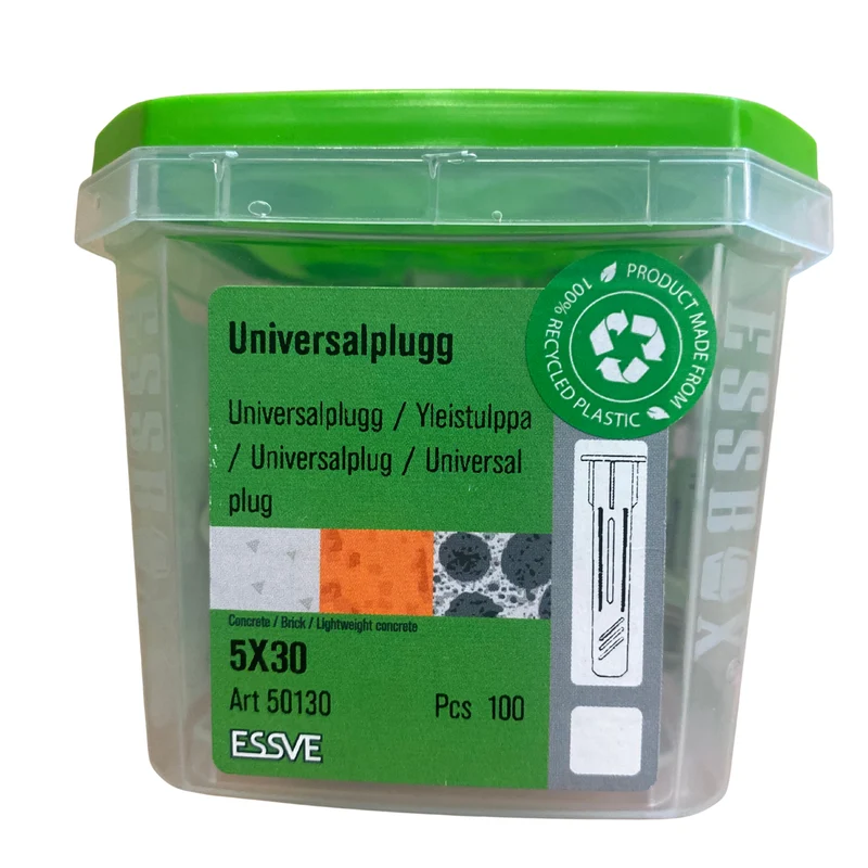 Universalplugg 5x30 mm ESSVE för Betong, Tegel & Lättbetong 100-pack