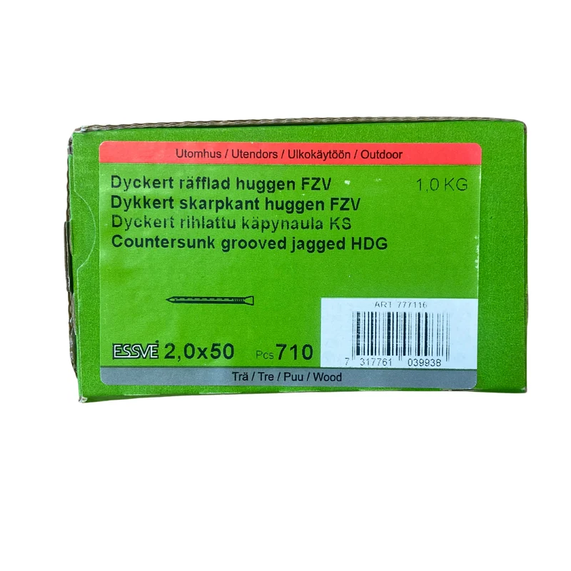 Dyckert Räfflad Huggen 2,0x50 mm Skarpkant ESSVE Utomhus 710-pack