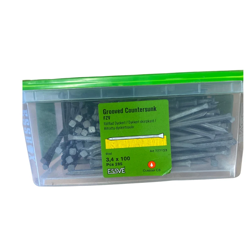 Räfflad Dyckert 3,4x100 mm Skarpkant ESSVE Varmförzinkad 285-pack