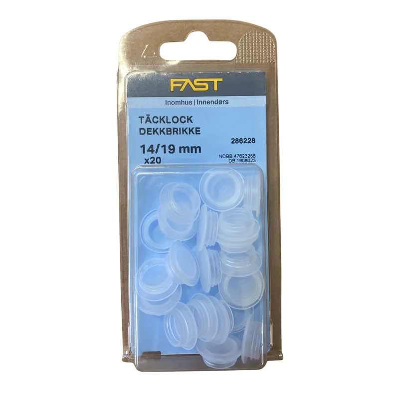 Täcklock Runt 14/19 mm Transparent FAST för Karmskruvshål 20-pack
