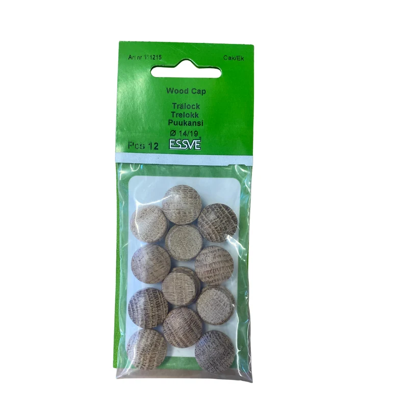 Trälock Runt 14/19 mm Ek ESSVE för Karmskruvshål 12-pack