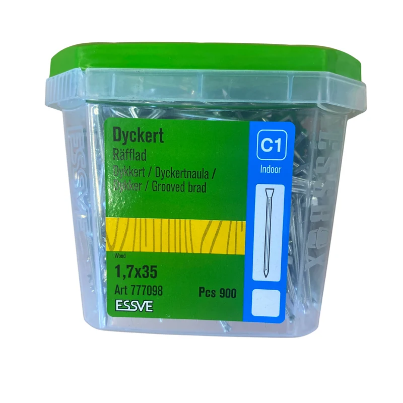 Dyckert Räfflad 1,7x35 mm ESSVE Blankförzinkad Trä 900-pack