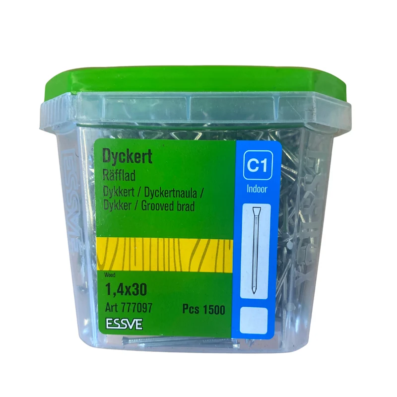 Dyckert Räfflad 1,4x30 mm ESSVE Blankförzinkad Trä 1500-pack