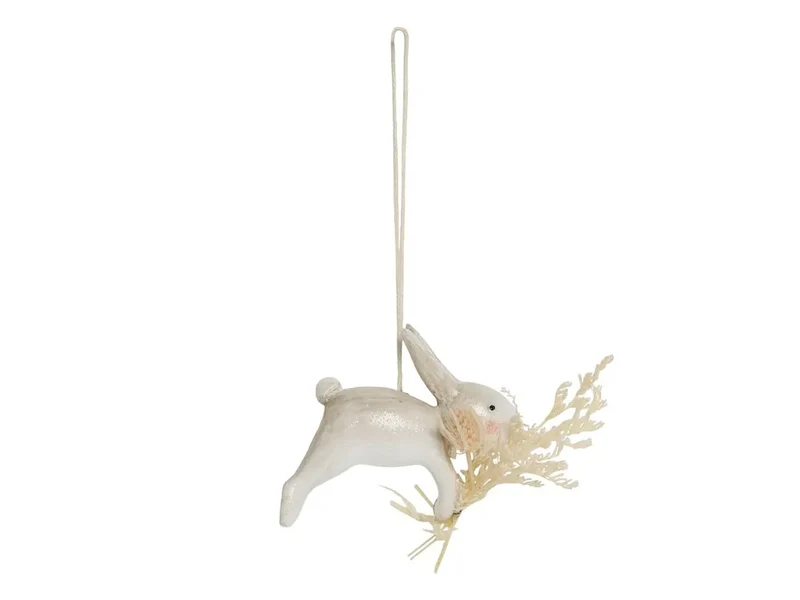Kanin med blomster hänge