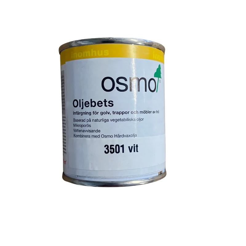 Oljebets Infärgning Trägolv och Möbler Vit OSMO 3501 – 0,125 l