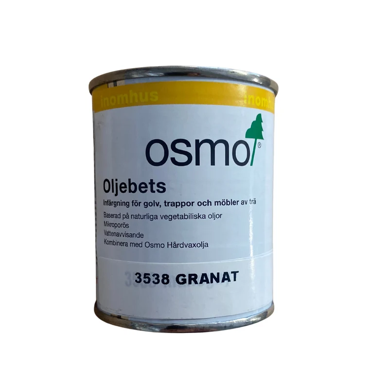 Oljebets Infärgning Trägolv och Möbler Granat OSMO 3538 – 0,125 l
