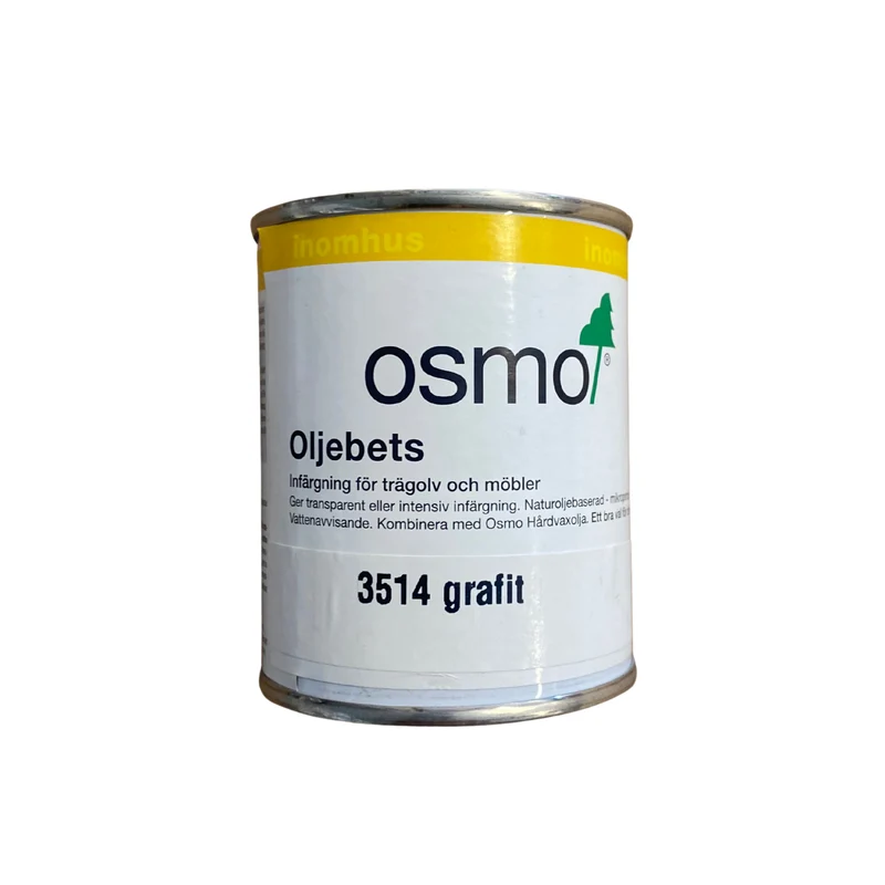 Oljebets Infärgning Trägolv och Möbler Grafit OSMO 3514 – 0,125 l