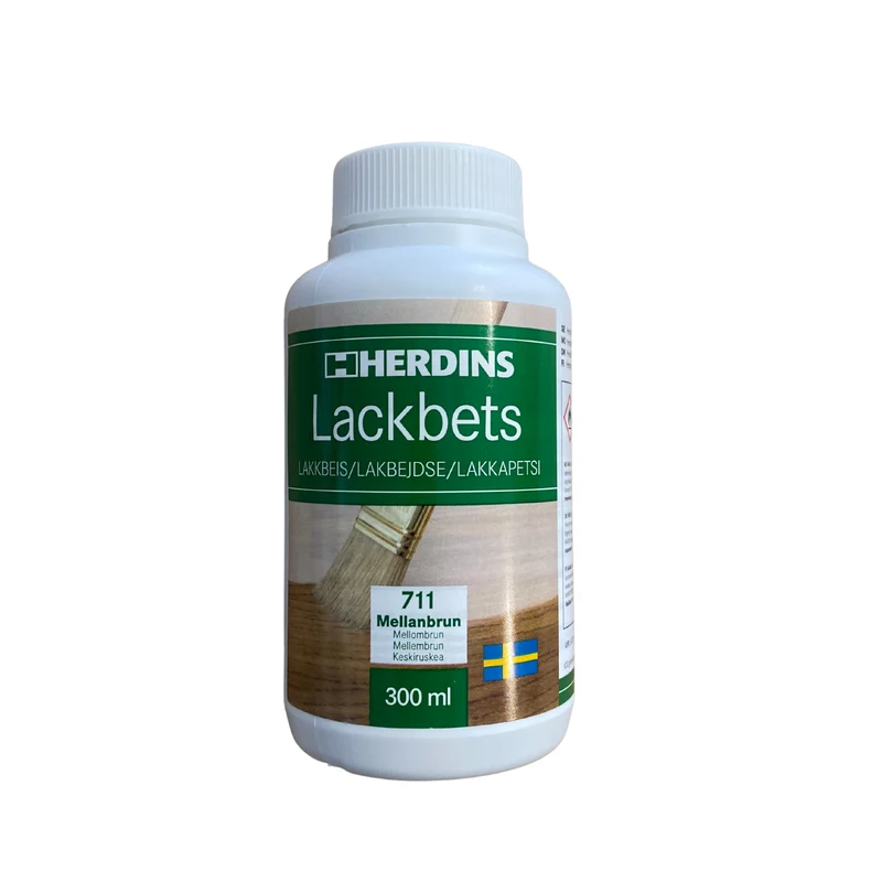 Lackbets Färdigblandad Betslack Mellanbrun HERDINS 711 – 300 ml