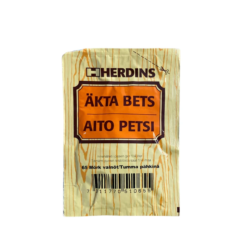 Äkta Bets pulverbets mörk valnöt nr 65 för obehandlat trä Herdins