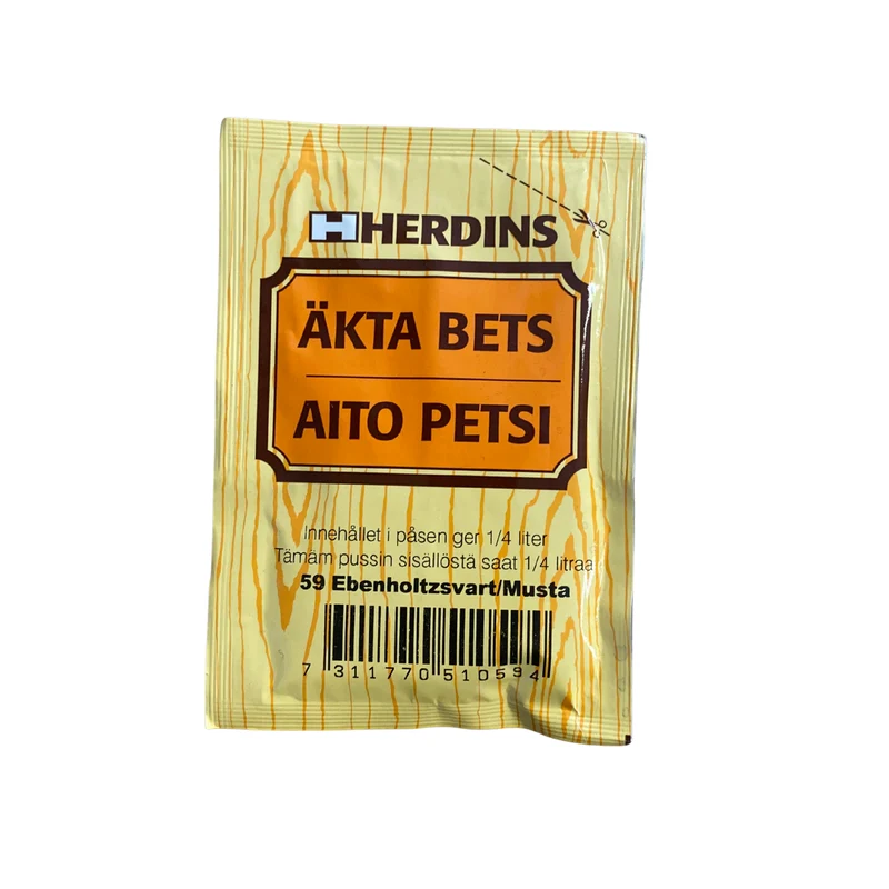 Äkta Bets pulverbets ebenholtzsvart nr 59 för obehandlat trä Herdins