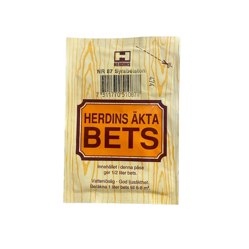 Äkta Bets pulverbets syrabetston nr 87 för obehandlat trä Herdins 25 g
