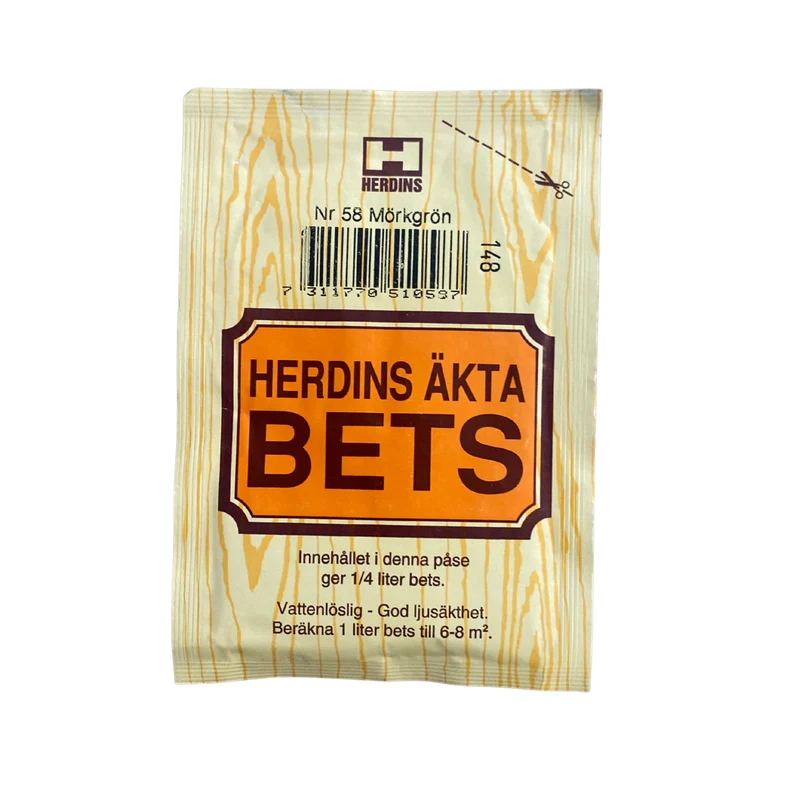 Äkta Bets pulverbets mörkgrön nr 58 för obehandlat trä Herdins 25 g