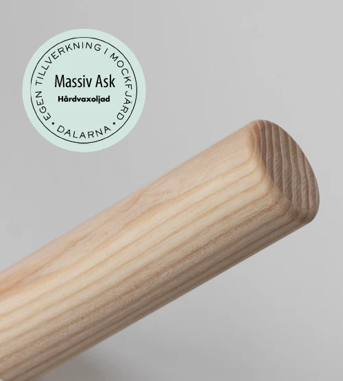 Ledstång i massiv oljad Ask