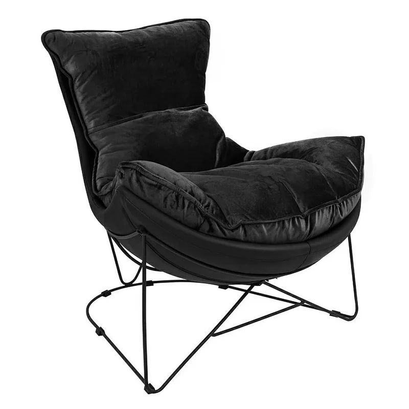 Fåtölj - OTILIA STAND VELVET, svart
