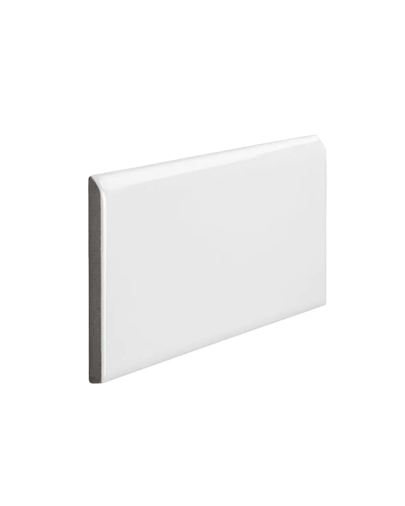 Kakel Victoria - 7,5 x 15 cm vit bullnose långsida