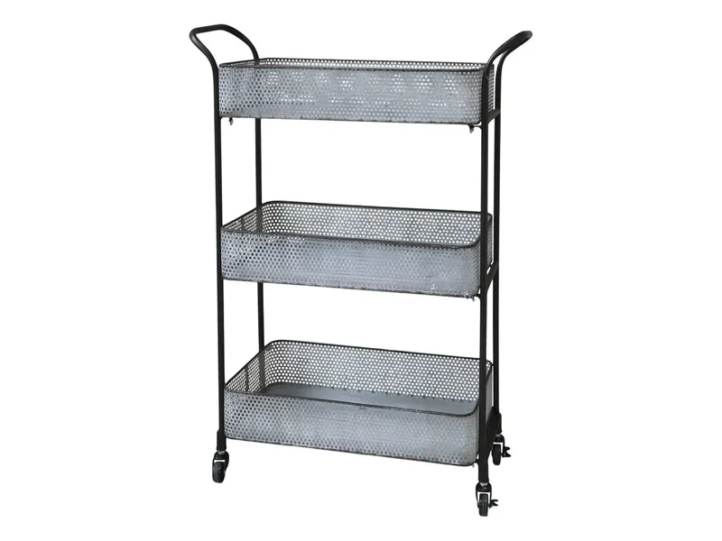 Vagn på hjul med 3 brickor