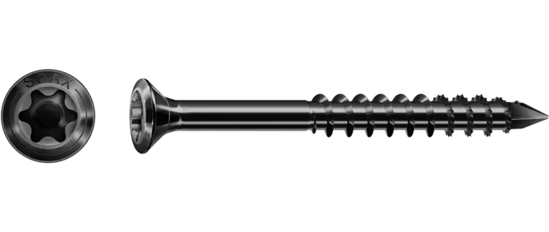 Fasadskruv RF svart 4,0 x 45 litet huvud